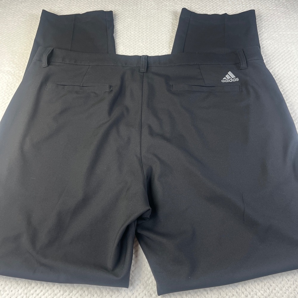 Adidas Mens Golf Pants Black Flat Front Recycled Polyester 36x32 - Picture 2 of 8